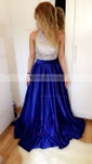 Ball Gown Halter Satin Floor-length Beading Prom Dresses