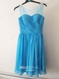Nice Knee-length Scoop Neck Chiffon Tulle with Appliques Lace Bridesmaid Dress