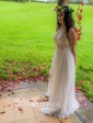 Sheath/Column Halter Lace Chiffon Floor-length Sashes / Ribbons Prom Dresses