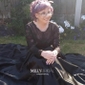 Ball Gown/Princess Floor-length Scoop Neck Lace Satin Appliques Lace Prom Dresses