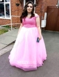 Top Sweetheart Tulle Sweep Train Pearl Detailing Princess Prom Dresses