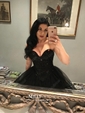 Ball Gown Sweetheart Tulle with Beading Floor-length Black Elegant Prom Dresses
