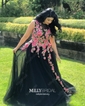 Ball Gown/Princess Floor-length Scoop Neck Tulle Flower(s) Prom Dresses