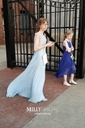 A-line Floor-length Scoop Neck Chiffon Appliques Lace Prom Dresses