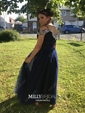 Princess Off-the-shoulder Tulle Floor-length Beading Prom Dresses