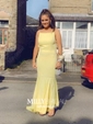Trumpet/Mermaid Scoop Neck Jersey Sweep Train Prom Dresses