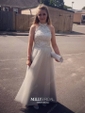 Ball Gown High Neck Tulle Floor-length Beading Prom Dresses