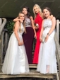 Ball Gown High Neck Tulle Floor-length Beading Prom Dresses