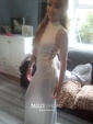Trumpet/Mermaid High Neck Jersey Sweep Train Prom Dresses