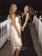 A-line Floor-length V-neck Tulle Split Front Prom Dresses