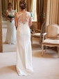 Chiffon Tulle Scoop Neck Trumpet/Mermaid Sweep Train Appliques Lace Wedding Dresses