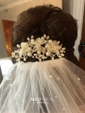 Custom A-line V-neck Tulle Appliques Lace Sweep Train Long Sleeve Wedding Dresses