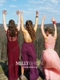 A-line Floor-length Halter Chiffon Split Front Prom Dresses