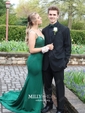 Trumpet/Mermaid Sweetheart Jersey Court Train Appliques Lace Prom Dresses