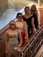 Ball Gown Square Neckline Satin Floor-length Appliques Lace Prom Dresses