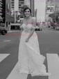Ball Gown Off-the-shoulder Tulle Sweep Train Wedding Dresses With Appliques Lace
