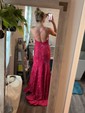 Sheath/Column Floor-length One Shoulder Velvet Sequins Prom Dresses