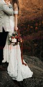Lace Off-the-shoulder Sheath/Column Sweep Train Wedding Dresses