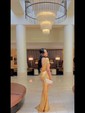 Sheath/Column Scoop Neck Sequined Short Sleeve Backless Bridesmaid Dresses