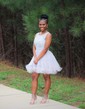 Sweet Princess Scoop Neck Tulle Short/Mini Beading Short Prom Dresses