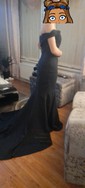 Trumpet/Mermaid Off-the-shoulder Silk-like Satin Sweep Train Split Front Prom Dresses