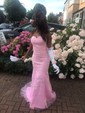 Trumpet/Mermaid Sweetheart Tulle Sweep Train Beading Prom Dresses