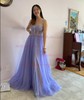 Ball Gown Sweetheart Glitter Sweep Train Appliques Lace Prom Dresses