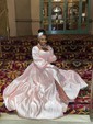 Ball Gown/Princess Floor-length Sweetheart Satin Long Sleeves Buttons Prom Dresses