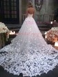 Ball Gown Sweetheart Tulle Chapel Train Wedding Dresses With Flower(s)