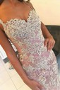Trumpet/Mermaid Sweep Train V-neck Tulle Lace Appliques Lace Prom Dresses