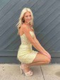 Sheath/Column Strapless Lace Tulle Short/Mini Appliques Lace Short Prom Dresses