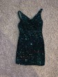 Sheath/Column V-neck Sequined Short/Mini Short Prom Dresses