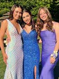 Trumpet/Mermaid Sweep Train V-neck Sequined Prom Dresses