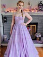 Ball Gown Sweetheart Glitter Floor-length Prom Dresses