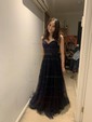 A-line Sweetheart Tulle Sweep Train Beading Prom Dresses