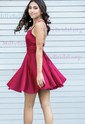 A-line Halter Silk-like Satin Short/Mini Short Prom Dresses