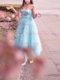 A-line Sweetheart Tulle Ankle-length Short Prom Dresses