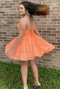 A-line V-neck Sequined Short/Mini Short Prom Dresses With Pockets