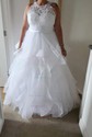 Ball Gown Illusion Tulle Sweep Train Wedding Dresses With Cascading Ruffles