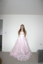 Ball Gown/Princess Sweep Train Scoop Neck Tulle Flower(s) Prom Dresses