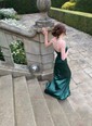 Silk-like Satin Strapless Sheath/Column Sweep Train Split Front Prom Dresses