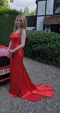 Sheath/Column Sweep Train Cowl Neck Silk-like Satin Prom Dresses