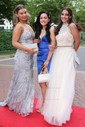 Trumpet/Mermaid Sweep Train V-neck Tulle Sequins Prom Dresses