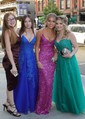 Ball Gown V-neck Tulle Sweep Train Beading Prom Dresses