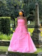 Ball Gown Straight Tulle Floor-length Ruffles Prom Dresses