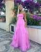 Ball Gown Straight Tulle Floor-length Ruffles Prom Dresses