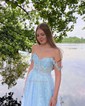 Ball Gown/Princess Sweep Train Sweetheart Tulle Appliques Lace Prom Dresses