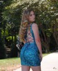 A-line One Shoulder Sequined Short/Mini Short Prom Dresses