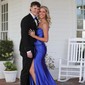 Trumpet/Mermaid Sweetheart Silk-like Satin Sweep Train Prom Dresses With Ruched