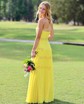 A-line Sweetheart Chiffon Sweep Train Prom Dresses With Split Front